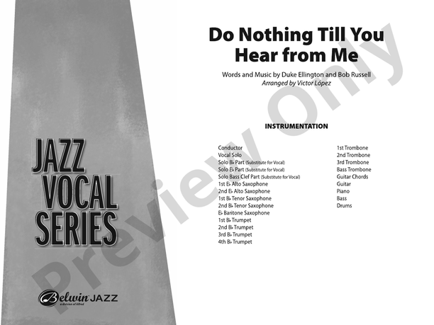Do Nothing Till You Hear from Me – Jazz Ensemble Conductor Score & Parts (Digital Download)