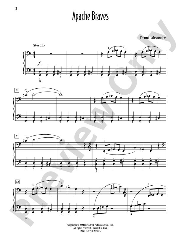 Apache Braves - Piano (Digital Download)