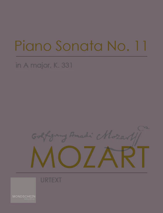 Mozart - Piano Sonata No. 11 in A major, K331 - Piano Solo Mondschein MSP528499