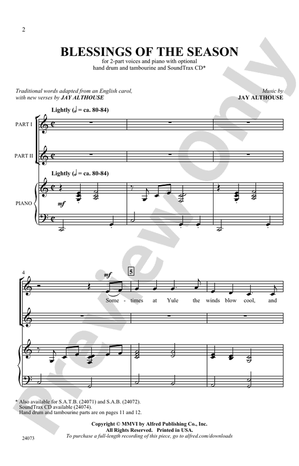 Blessings of the Season – 2-Part Choral Octavo (Digital Download)