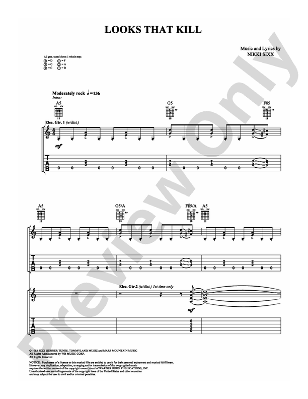 Looks That Kill - Guitar TAB (Digital Download)