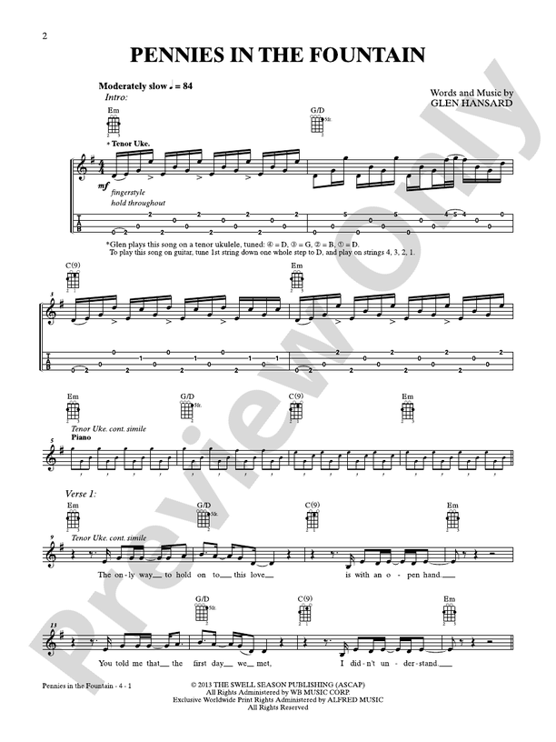 Pennies In the Fountain - Guitar Tab (Digital Download)
