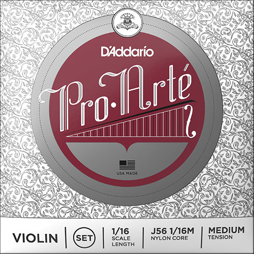 D'Addario Pro Arte Violin, 1/16, Set (E Steel)