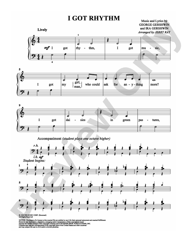 I Got Rhythm - Arr. Jerry Ray (DSM-PS-0002103) - Easy Piano (Digital Download)
