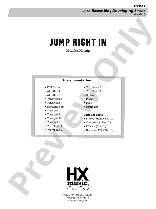Jump Right In – Jazz Ensemble Conductor Score & Parts (Digital Download)