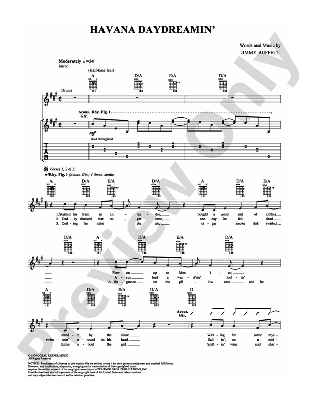 Havana Daydreamin' - Guitar TAB (Digital Download)