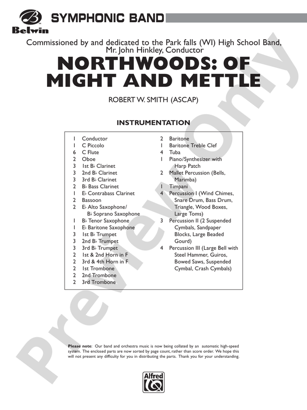 Northwoods: Of Might and Mettle - Concert Band Conductor Score & Parts (Digital Download)