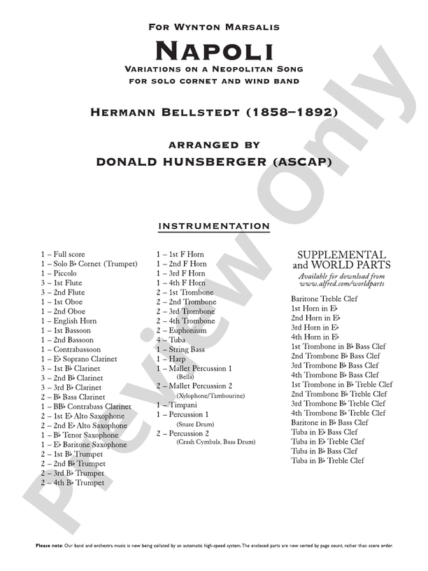 Napoli - Concert Band Conductor Score & Parts (Digital Download)