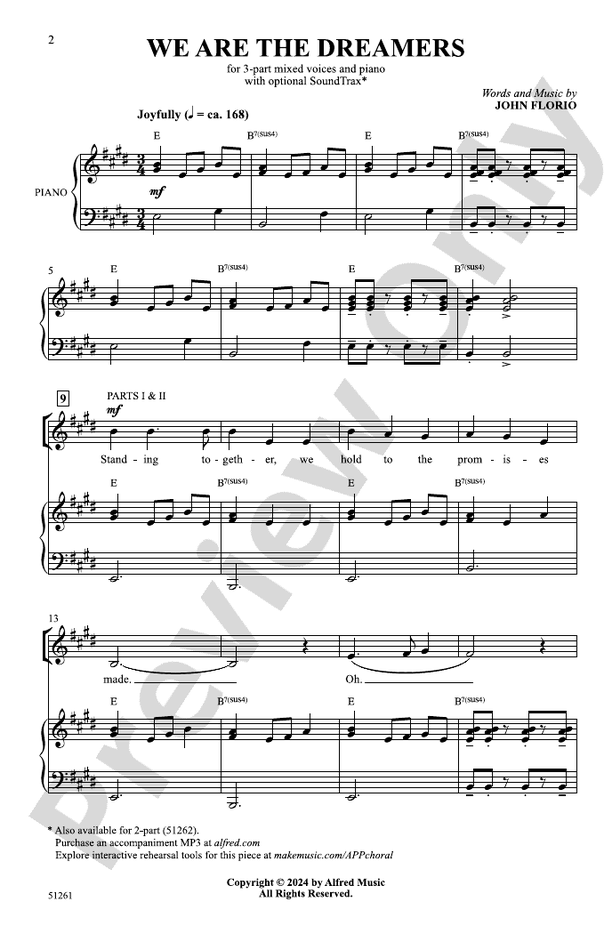 We Are the Dreamers - 3 Part Mixed Choral Octavo (Digital Download)