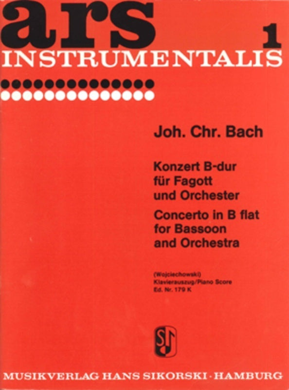 Concerto in B Flat Major Basson/Piano - Bach J C - SIK179K