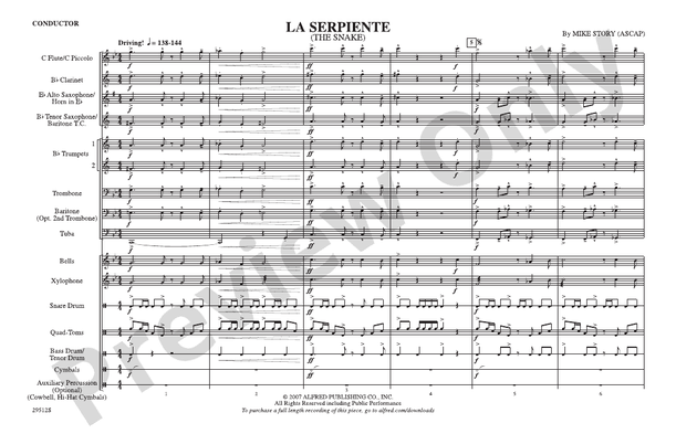 La Serpiente (The Snake) – Marching Band Conductor Score & Parts (Digital Download)