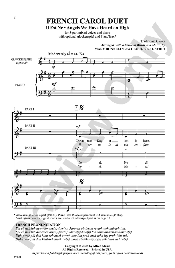 French Carol Duet - 3 Part Mixed Choral Octavo (Digital Download)