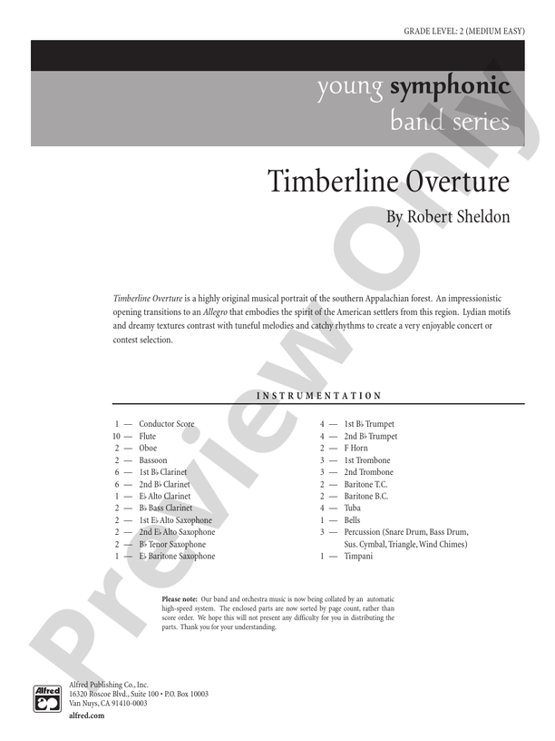 Timberline Overture - Concert Band Conductor Score & Parts (Digital Download)