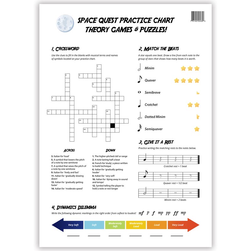 Space Quest A3 Music Practice Chart by Musically Gifted