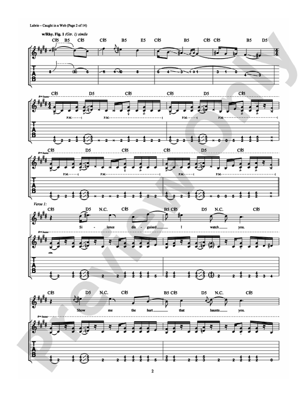 Caught in a Web - Guitar TAB (Digital Download)