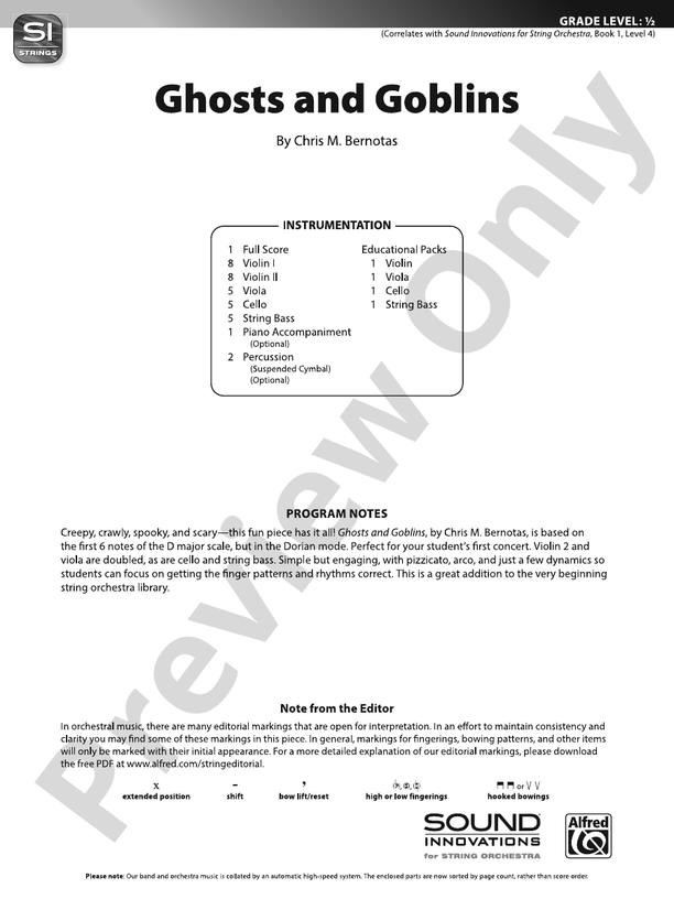 Ghosts and Goblins - String Orchestra Conductor Score & Parts (Digital Download)