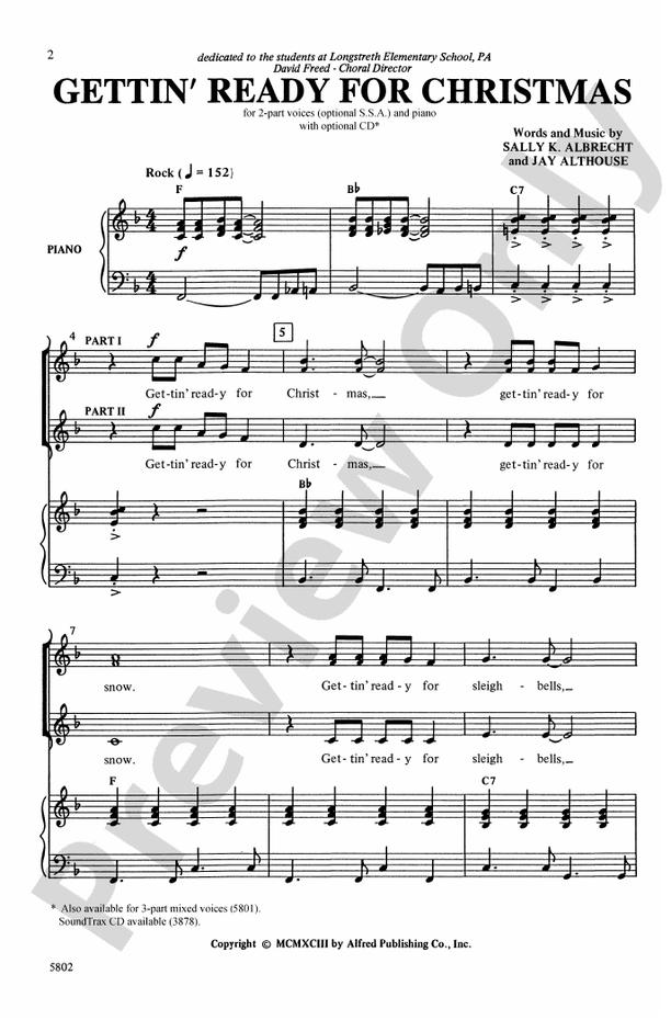 Gettin' Ready for Christmas – 2-Part Choral Octavo (Digital Download)