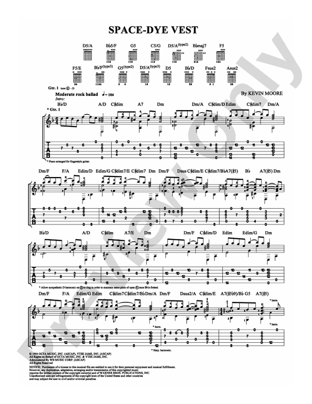 Space-Dye Vest - Guitar TAB (Digital Download)