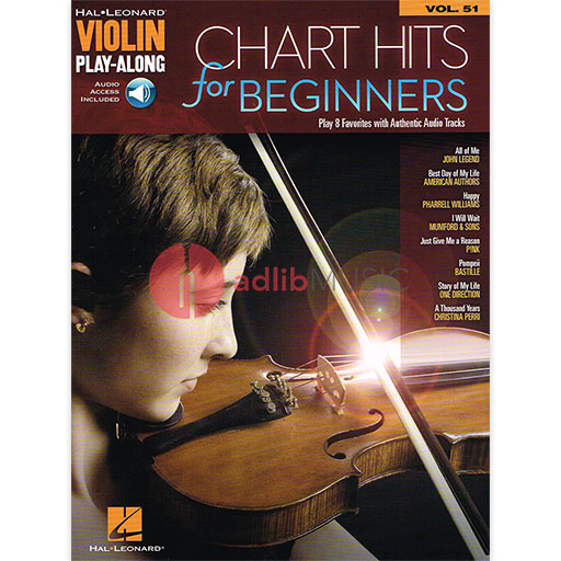 Chart Hits for Beginners - Violin/Audio Access Online Hal Leonard Play-Along Volume 51 131418