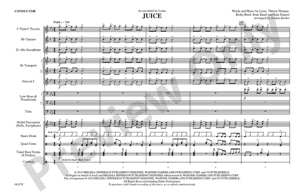 Juice – Marching Band Conductor Score & Parts (Digital Download)