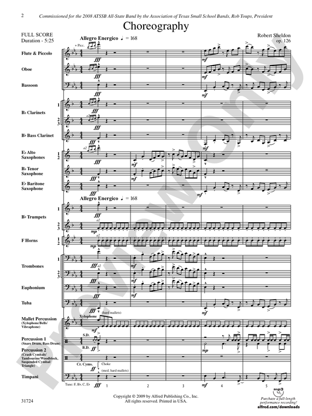 Choreography - Concert Band Conductor Score & Parts (Digital Download)