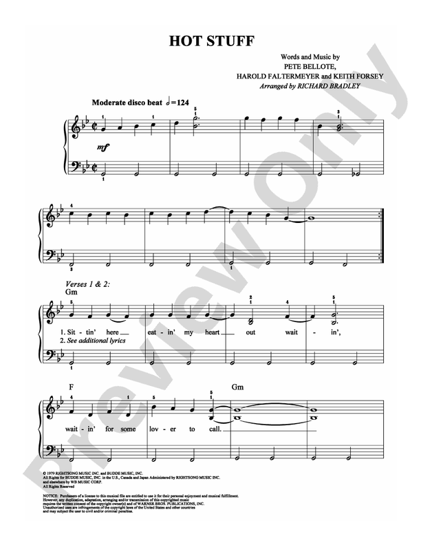 Hot Stuff - Arr. Richard Bradley - Easy Piano (Digital Download)