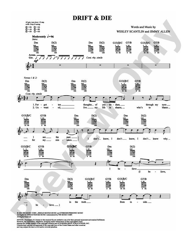 Drift & Die - Guitar TAB (Digital Download)