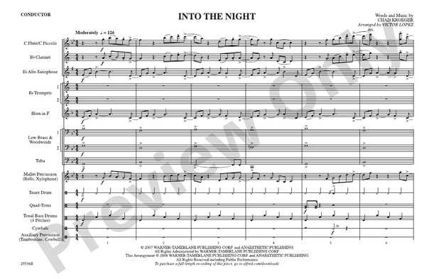 Into the Night – Marching Band Conductor Score & Parts (Digital Download)