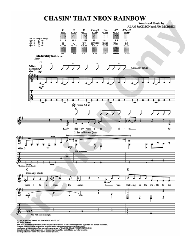 Chasin' That Neon Rainbow - Guitar TAB (Digital Download)