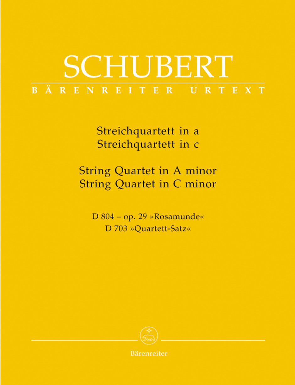 Schubert - String Quartets in Amin & Cmin Rosamunde & Quartett-Satz - String Quartet Barenreiter BA5614