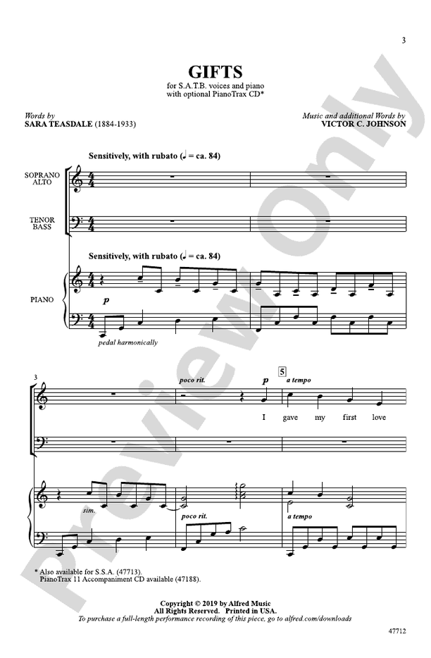 Gifts – SATB Choral Octavo (Digital Download)
