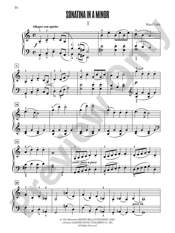 Sonatina in A Minor - Piano Solo (Digital Download)
