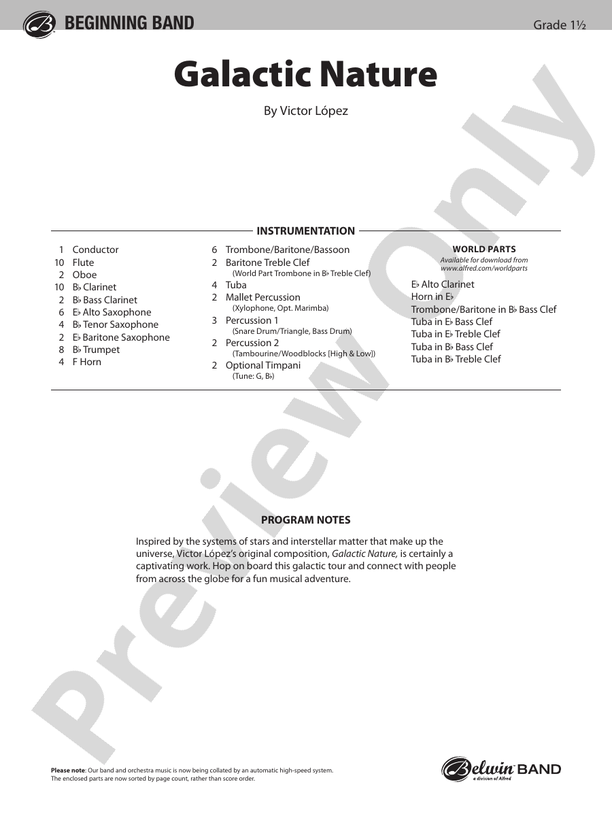 Galactic Nature - Concert Band Conductor Score & Parts (Digital Download)