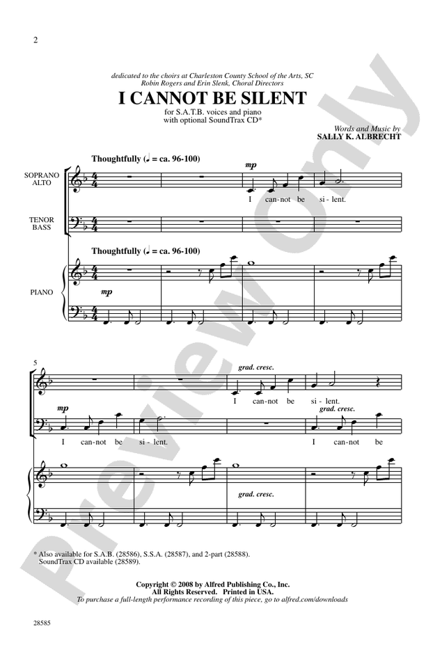 I Cannot Be Silent – SATB Choral Octavo (Digital Download)