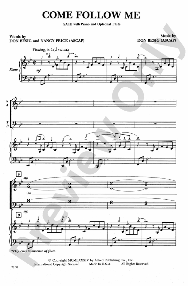 Come Follow Me – SATB Choral Octavo (Digital Download)
