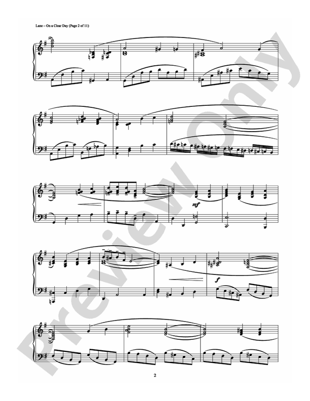 On A Clear Day (You Can See Forever) (Overture) - Piano (Digital Download)