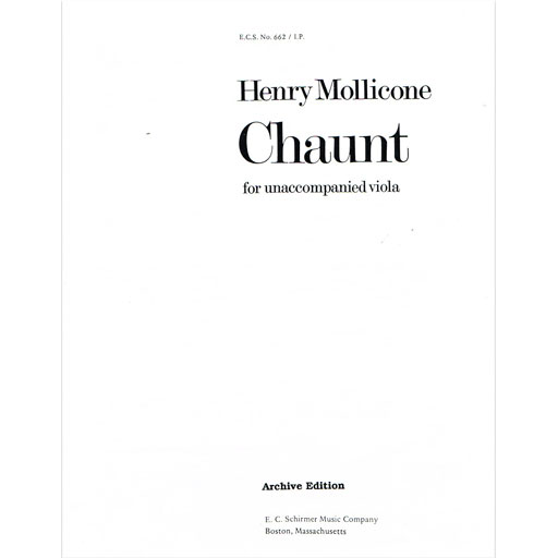 Mollicone - Chaunt - Viola Solo Galaxy 0302306207