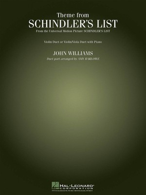 Theme from Schindler's List - Violin Duet (or Violin/Viola Duet) with Piano - John Williams - Violin Amy Barlowe Hal Leonard Violin Duet Score/Parts