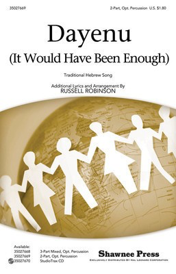 Dayenu - (It Would Have Been Enough) - 2-Part Russell Robinson Shawnee Press Choral Score Octavo
