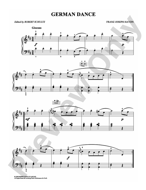Haydn - German Dance - Easy Piano (Digital Download)