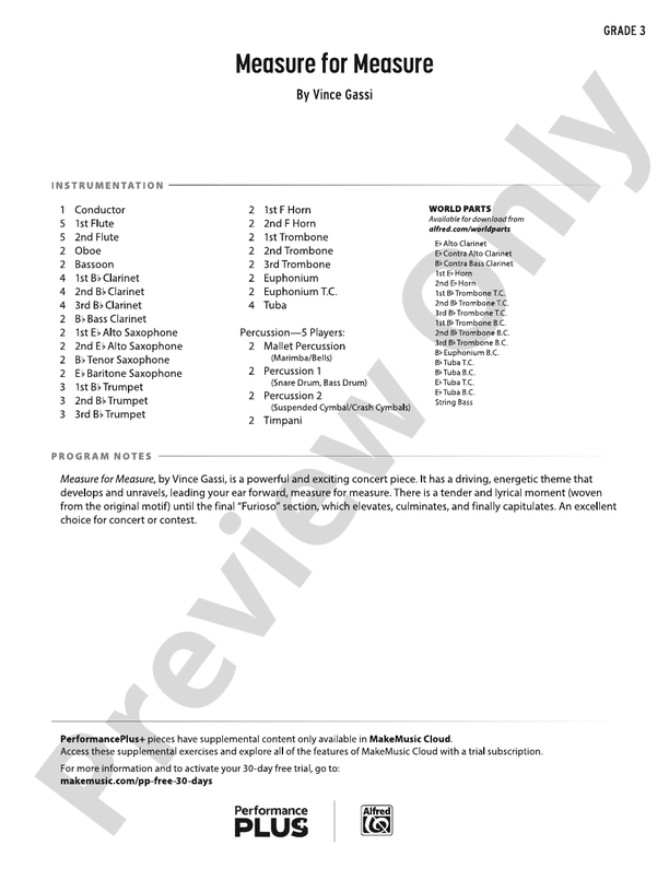 Measure for Measure – Concert Band Conductor Score & Parts (Digital Download)