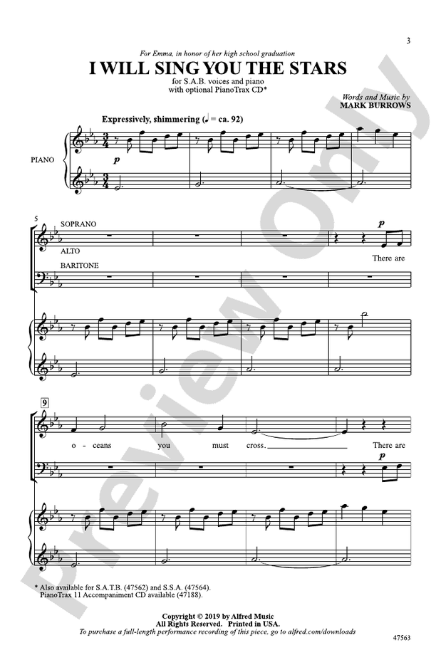 I Will Sing You the Stars – SAB Choral Octavo (Digital Download)