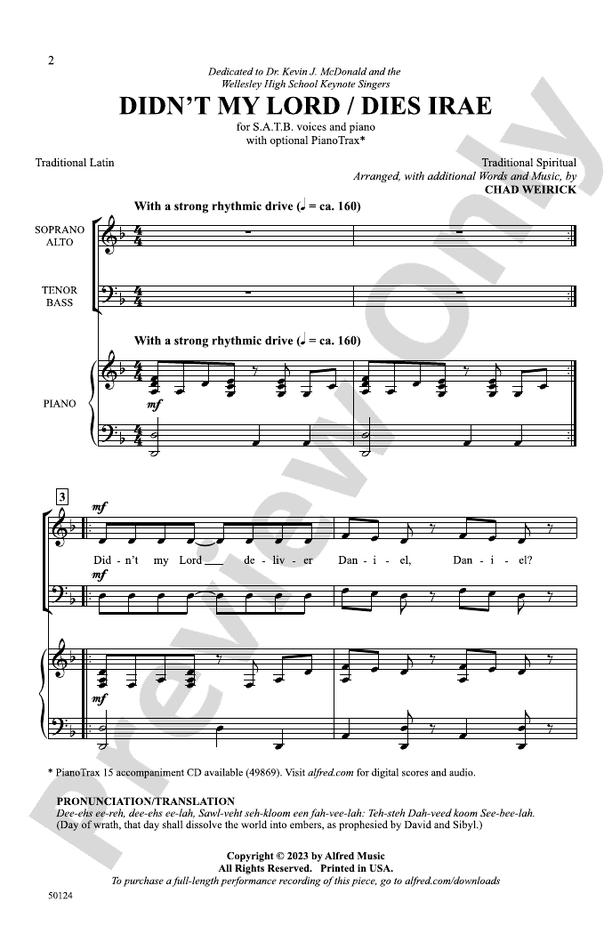 Didn't My Lord / Dies Irae - SATB Choral Octavo (Digital Download)