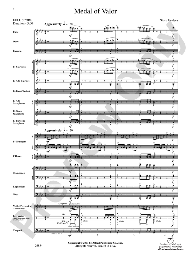 Medal of Valor - Concert Band Conductor Score & Parts (Digital Download)