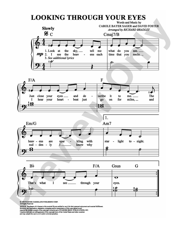 Looking Through Your Eyes - Arr. Richard Bradley (DSM-PS-0001398) - Easy Piano (Digital Download)