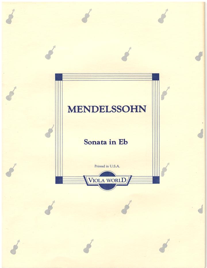Mendelssohn - Sonata in EbMaj - Viola/Piano Accompaniment arranged by Arnold Viola World VWP000024