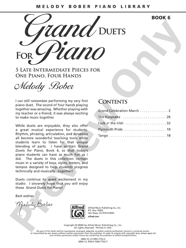 Grand Duets for Piano, Book 6: 5 Late Intermediate Pieces - 1 Piano, 4 Hands (Digital Download)
