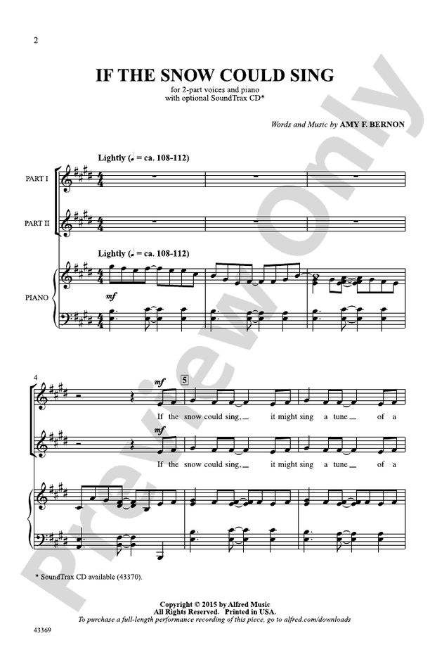 If the Snow Could Sing – 2-Part Choral Octavo (Digital Download)