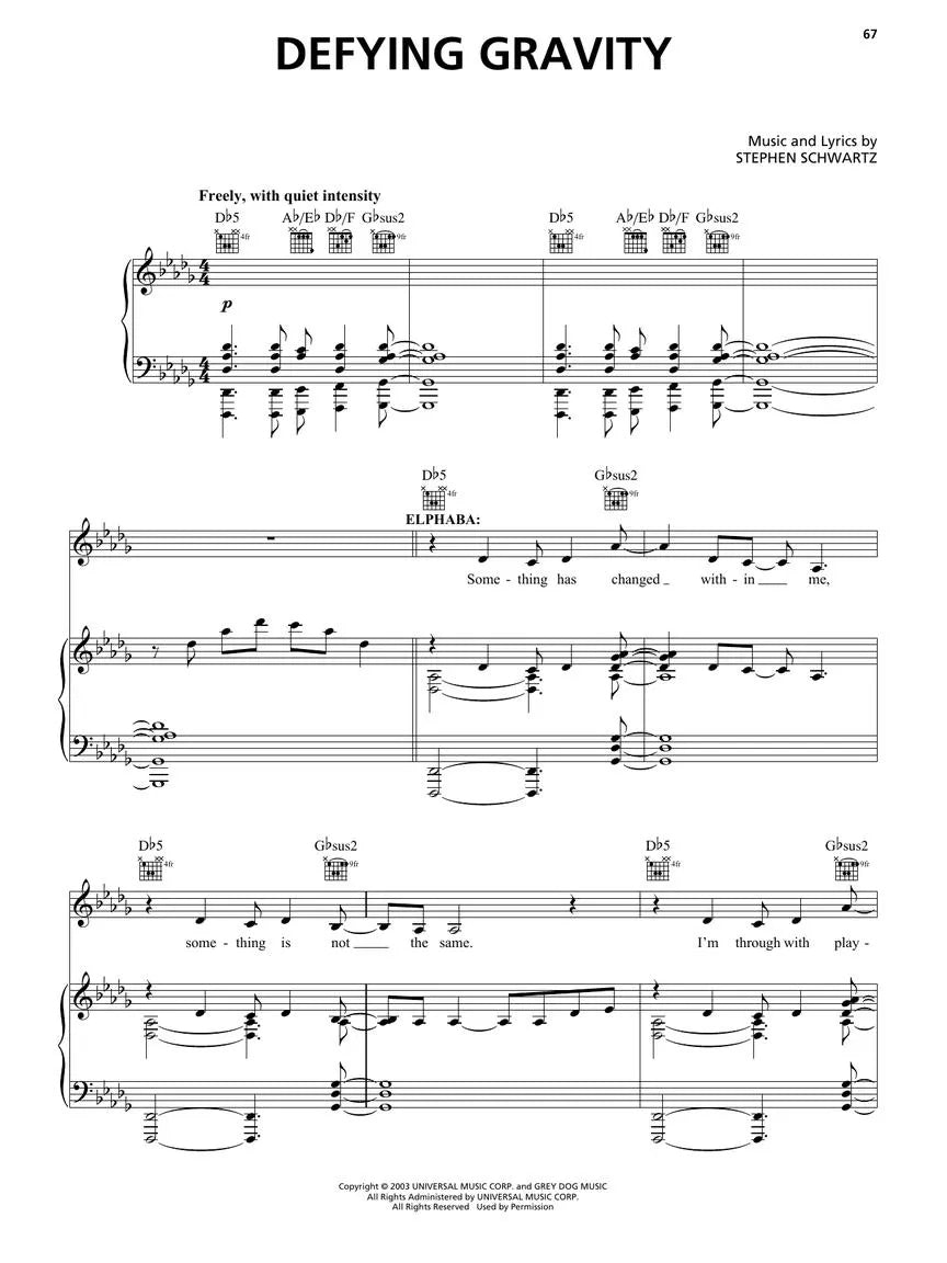 Wicked - Music from the Motion Picture - Piano/Vocal Selections