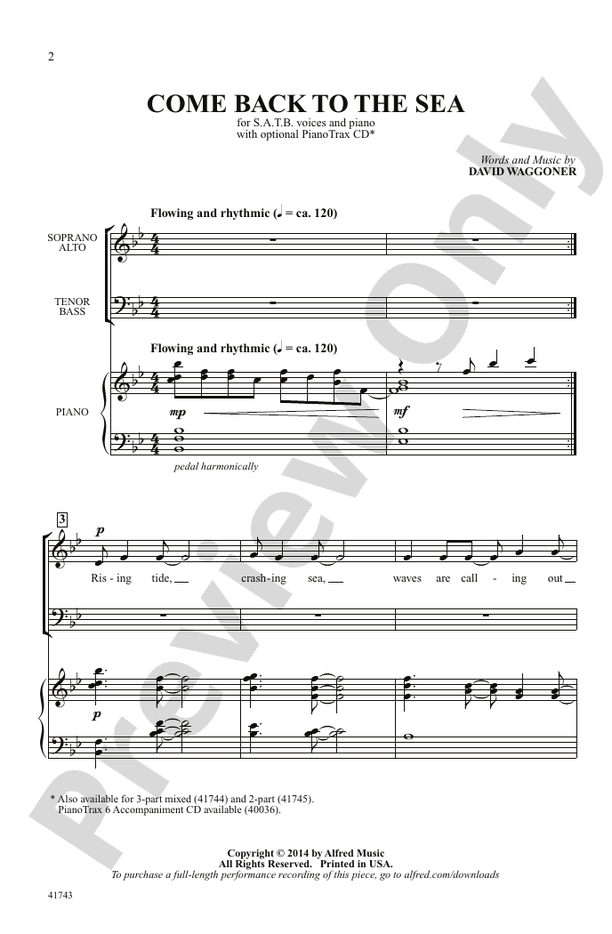 Come Back to the Sea – SATB Choral Octavo (Digital Download)